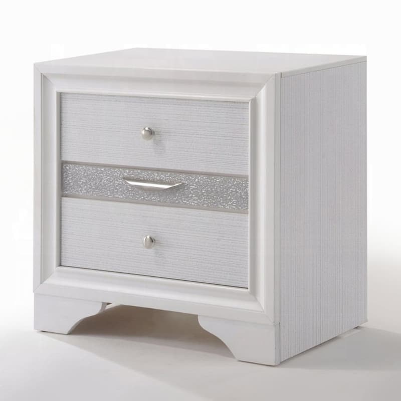 Nightstand with Pullout Jeweler Tray, Solid Wood Sofa Side Table, Storage Cabinet with Wooden Tabletop & 2 Drawers