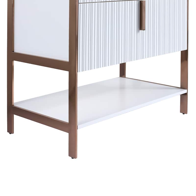 Fine Fixtures Serenity Modern Bathroom Vanity with Black Sintered Stone Top