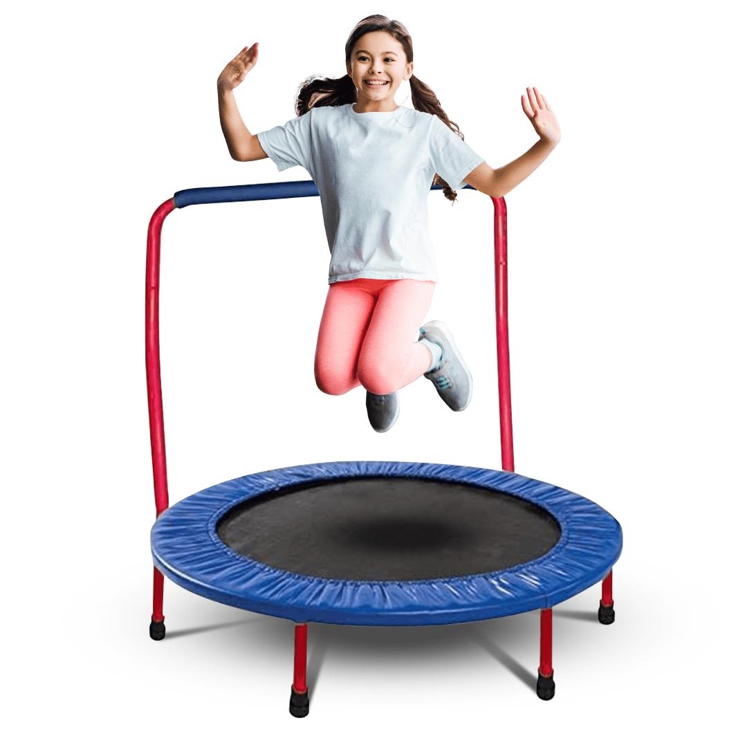 Toddlers trampoline deals with a bar