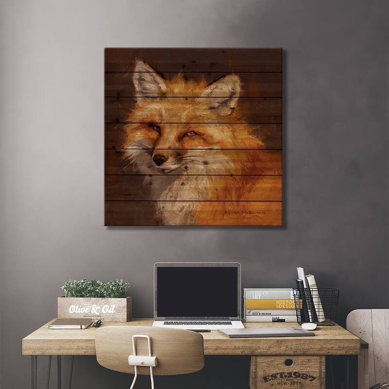 Old Sly Print On Wood by Mark McKenna - Multi-Color