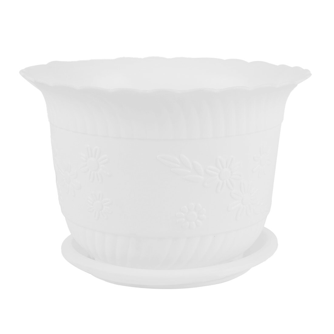uxcell Plastic Home Office Garden Table Decor Flower Plant Pot Planter Container Holder White uxcell Plastic Home Office Garden Table Decor Flower Plant Pot Planter Container Holder White