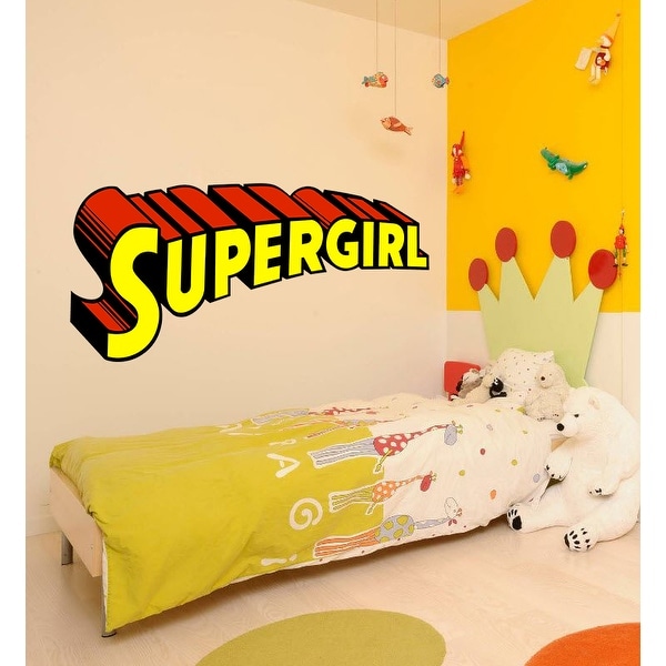 Supergirl Decal Supergirl Sticker Supergirl Wall Decor Bed