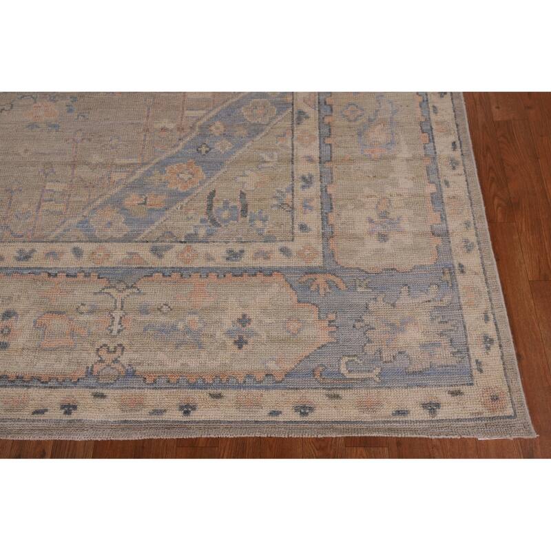 Vegetable Dye Oushak Turkish Rug Handmade Wool Carpet - 8'4" x 11'11"