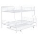 preview thumbnail 4 of 12, Contemporary & Simple Style Full XL over Queen Metal Bunk Bed with Twin Size Trundle, Save Space or Split Into 2 Beds, White