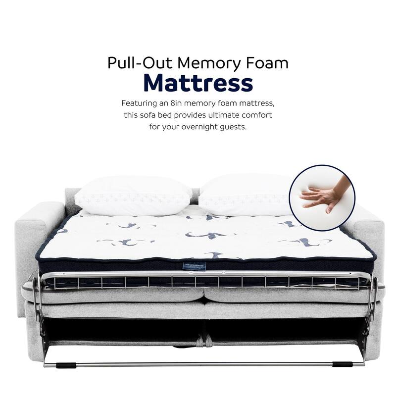 Stearns & Foster® Giotto 78 in. Full Sleeper Sofa with Memory Foam Mattress