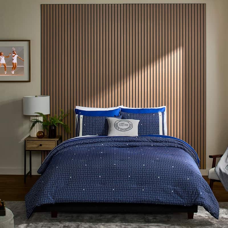 Lacoste Heritage Geo 3-Piece Percale Cotton Comforter Set