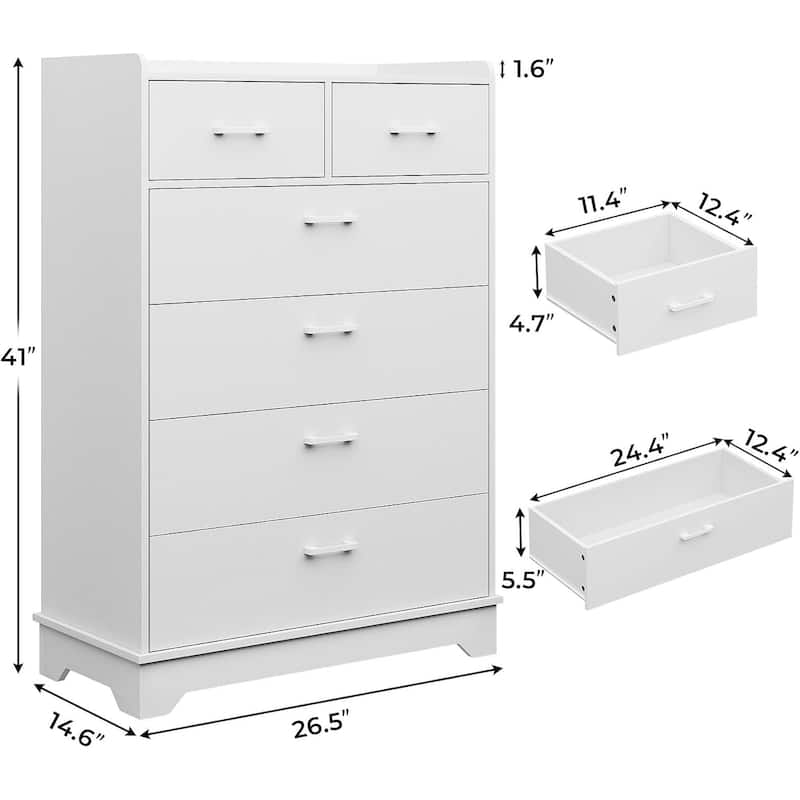 Bedroom Dresser Charging Station Storage Drawers Chest of Drawers