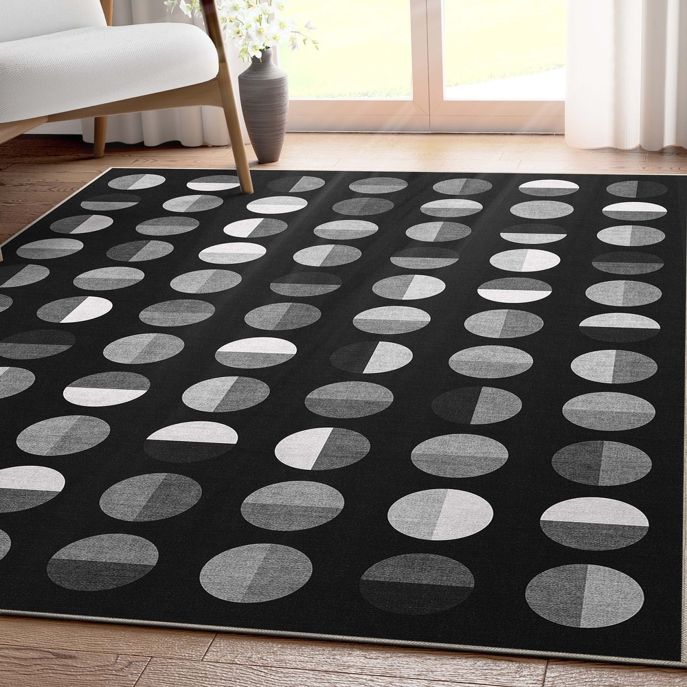 Well Woven Apollo Split Dot Mid-Century Modern Flat-Weave Area Rug