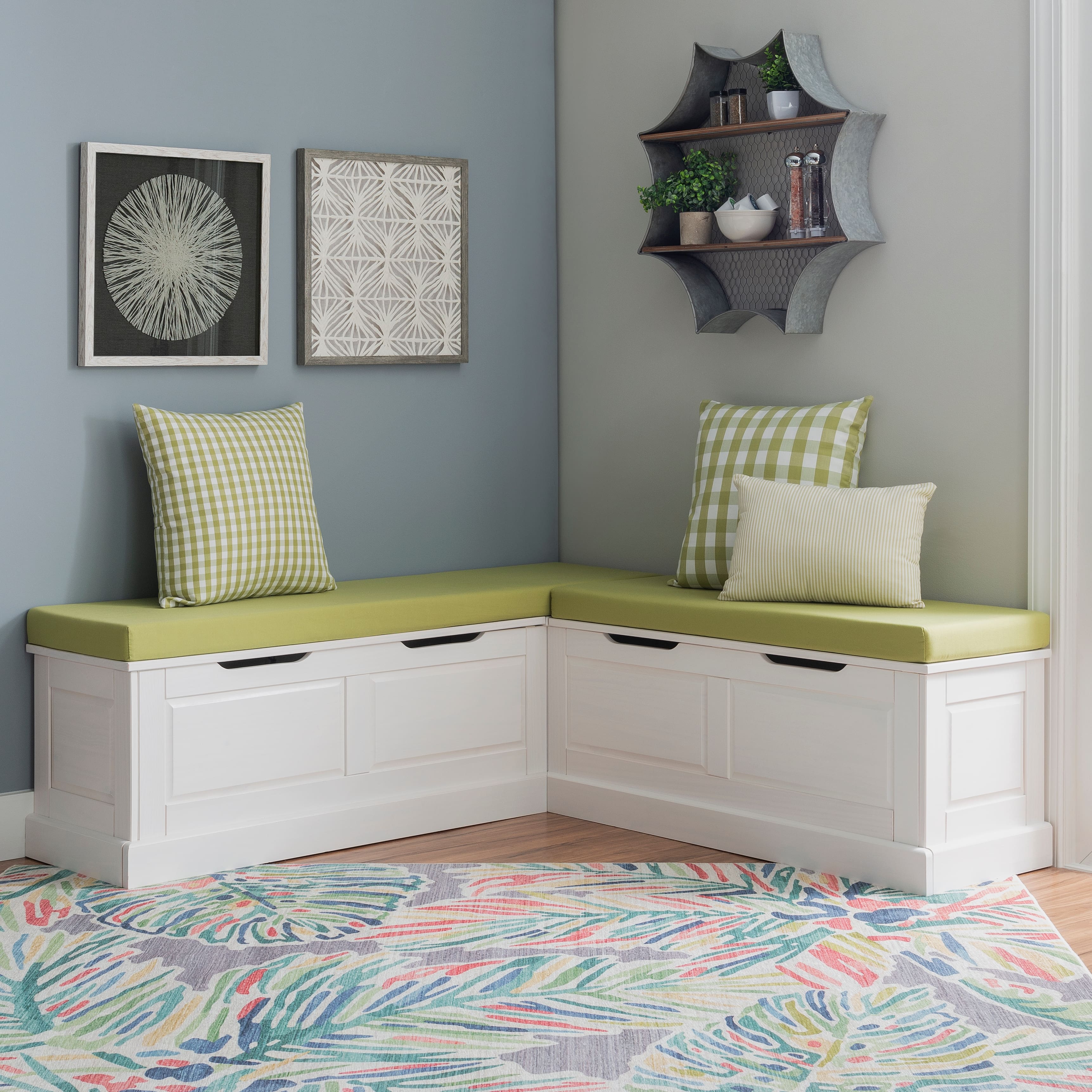 Option White with Green Cushions