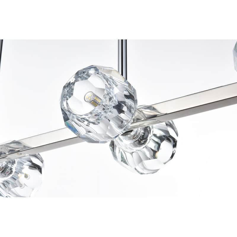 Elegant Lighting 3505D31 Eren 8 Light 31" Wide Crystal Linear Pendant