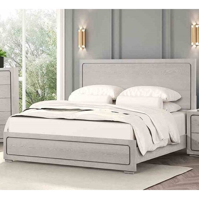 Modern Style White Oak Finish 1pc Bed