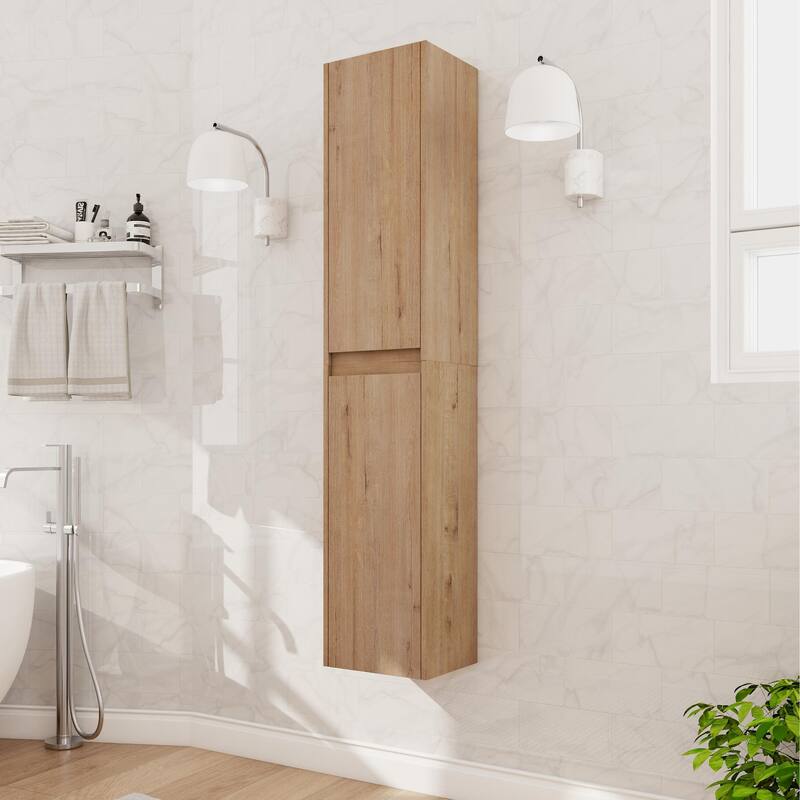 Beingnext 12"/36" Wall Mounted Bathroom Side Cabinet With Soft Close Door And Shelf