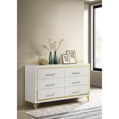Chesney White 6-drawer Bedroom Dresser