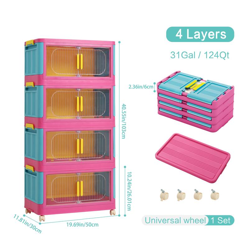 20" Side Wide Folding Storage Cabinet