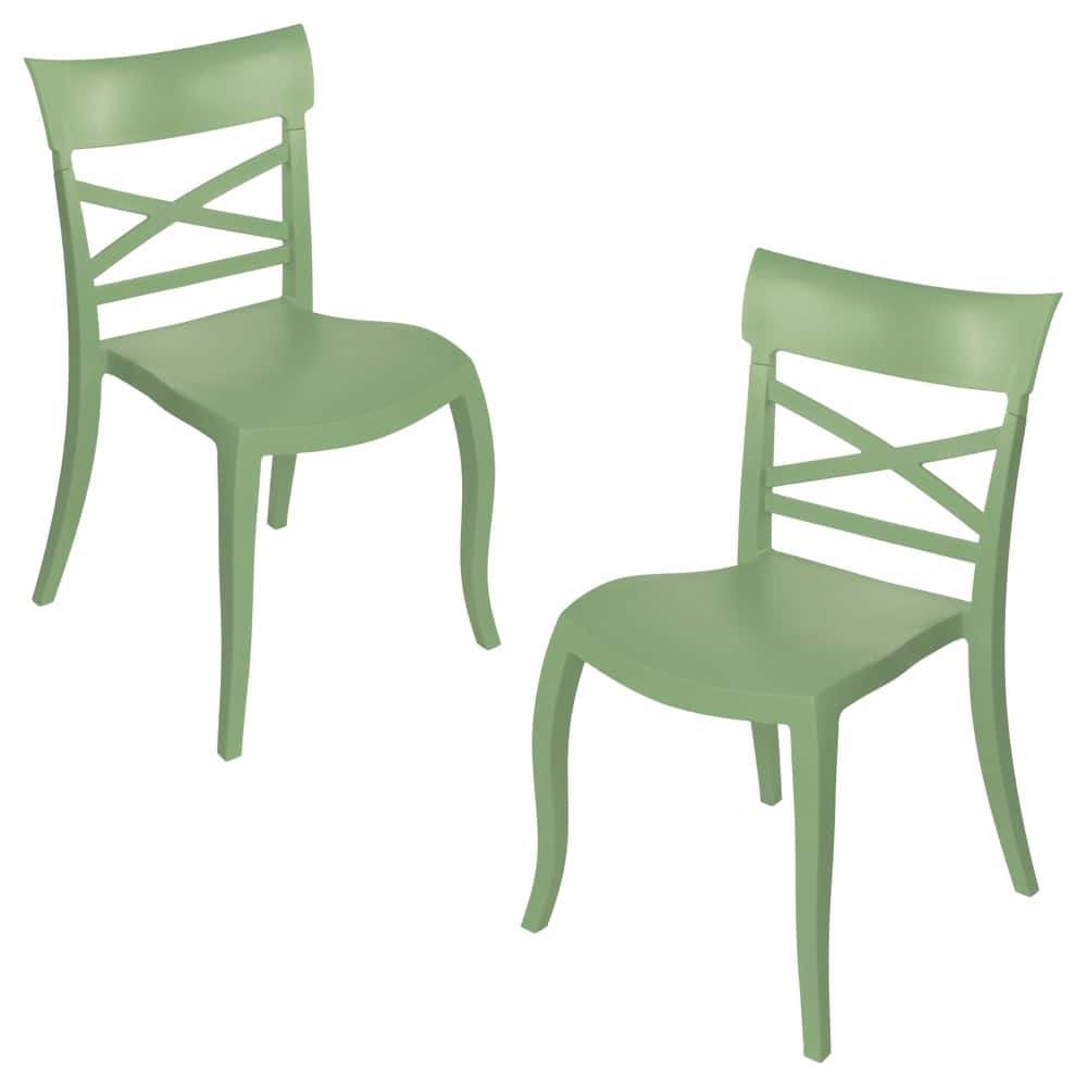 Furnish Theory X-Terra S Indoor/Outdoor Stackable Anti-UV Glass Fiber-Reinforced Polypropylene Dining Side Chairs (Set of 2)