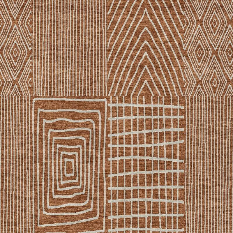 HomeRoots Geometric Transitional Rectangle Outdoor Rug