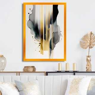 Designart "Abstract Transitional Shapes Black II" Animals Framed Art ...