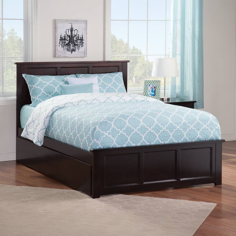 AFI Madison Full Size Platform Bed with Matching Footboard & Full Trundle