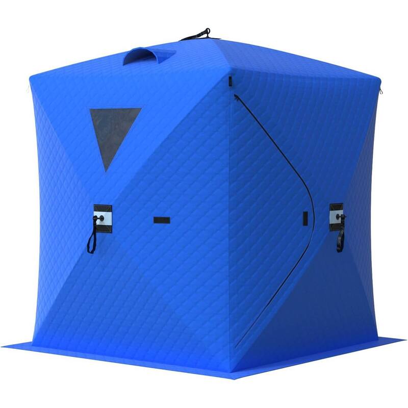 Pop Up Thermal Insulated Hub Tent, Ice Fishing Shelter for 3-4 Persons