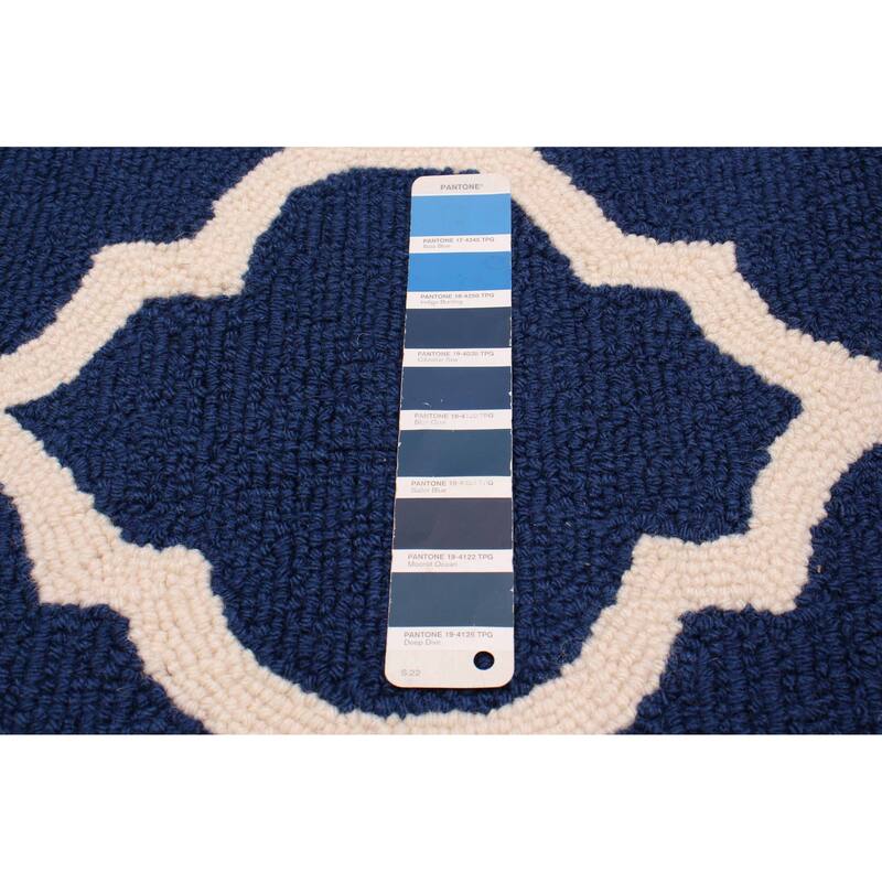 ECARPETGALLERY Hand Tufted Timeless Navy Wool Rug - 7'7 x 9'4