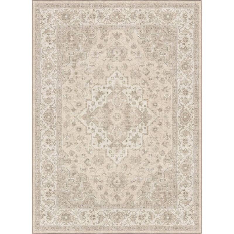 Well Woven Apollo Summit Medallion Orinetal Low Pile Easy Clean Rug