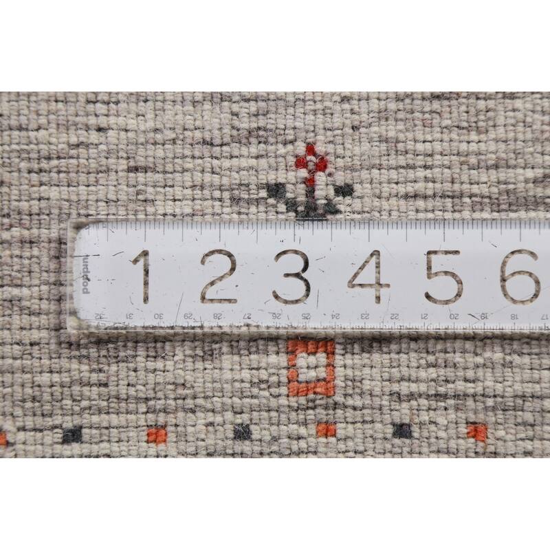 Hand Knotted Oriental 100% Wool Carpet Tribal Animal Pictorial Beige & Ivories Gabbeh Runner Rug - 9' 10'' X 2' 6''