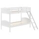 preview thumbnail 3 of 22, Twin over Twin Bunk Bed with Camelback Headboard & Guardrails, White
