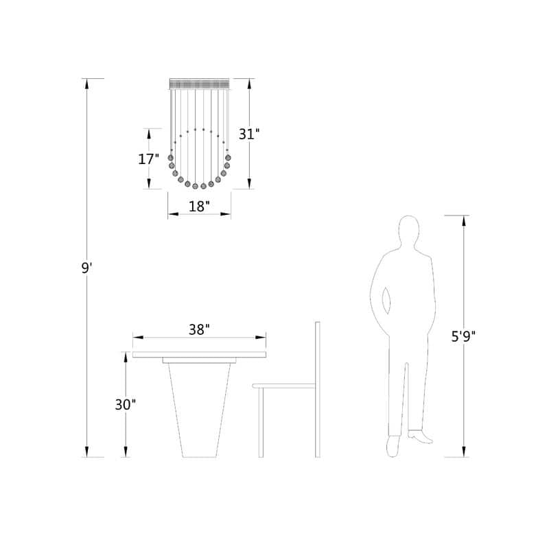 Maxax 6 - Light Unique / Statement Chandelier with Crystal Accents - MX16003-C