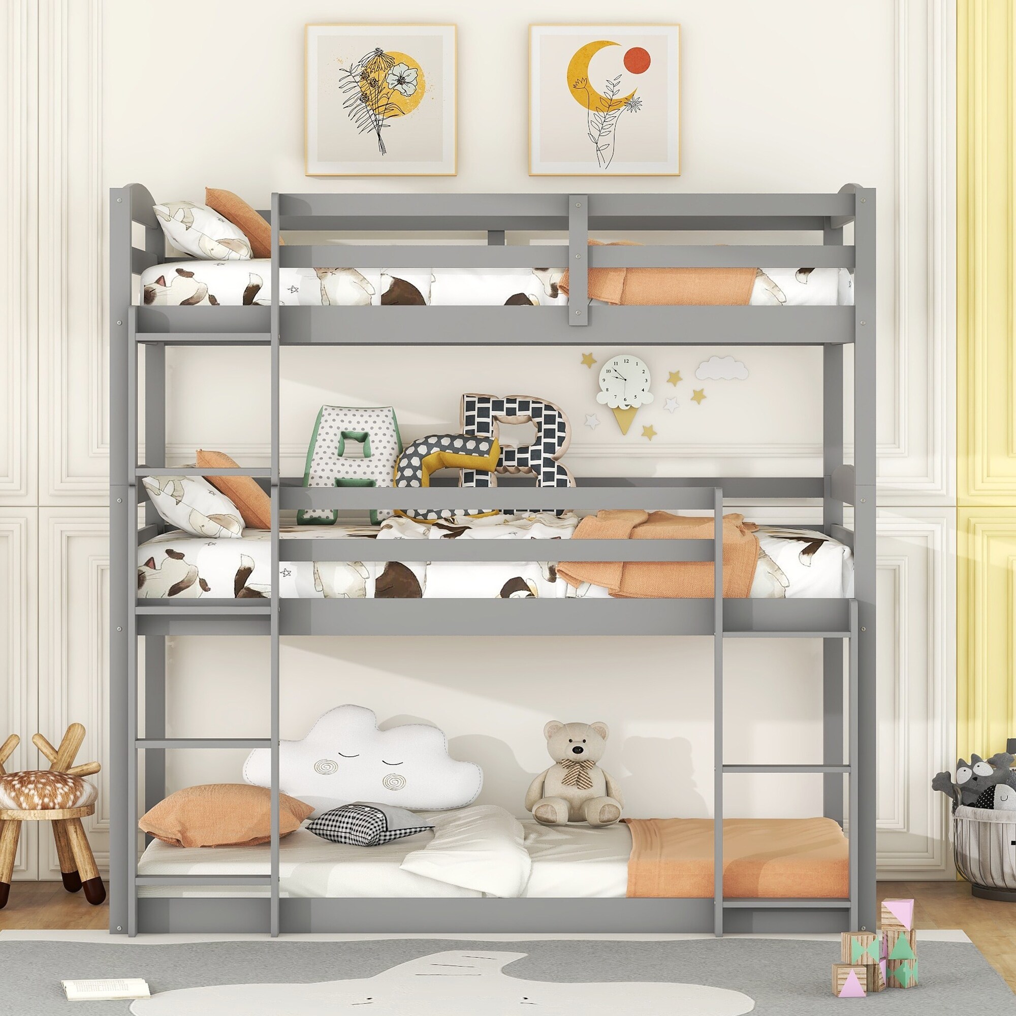 Triple twin bunk bed, can be separated into 3 twin beds Bed Bath & Beyond 36978870