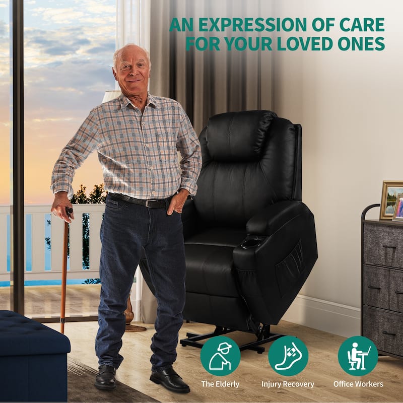 Modern PU Power Lift Recliner Sofa with Massage Chair