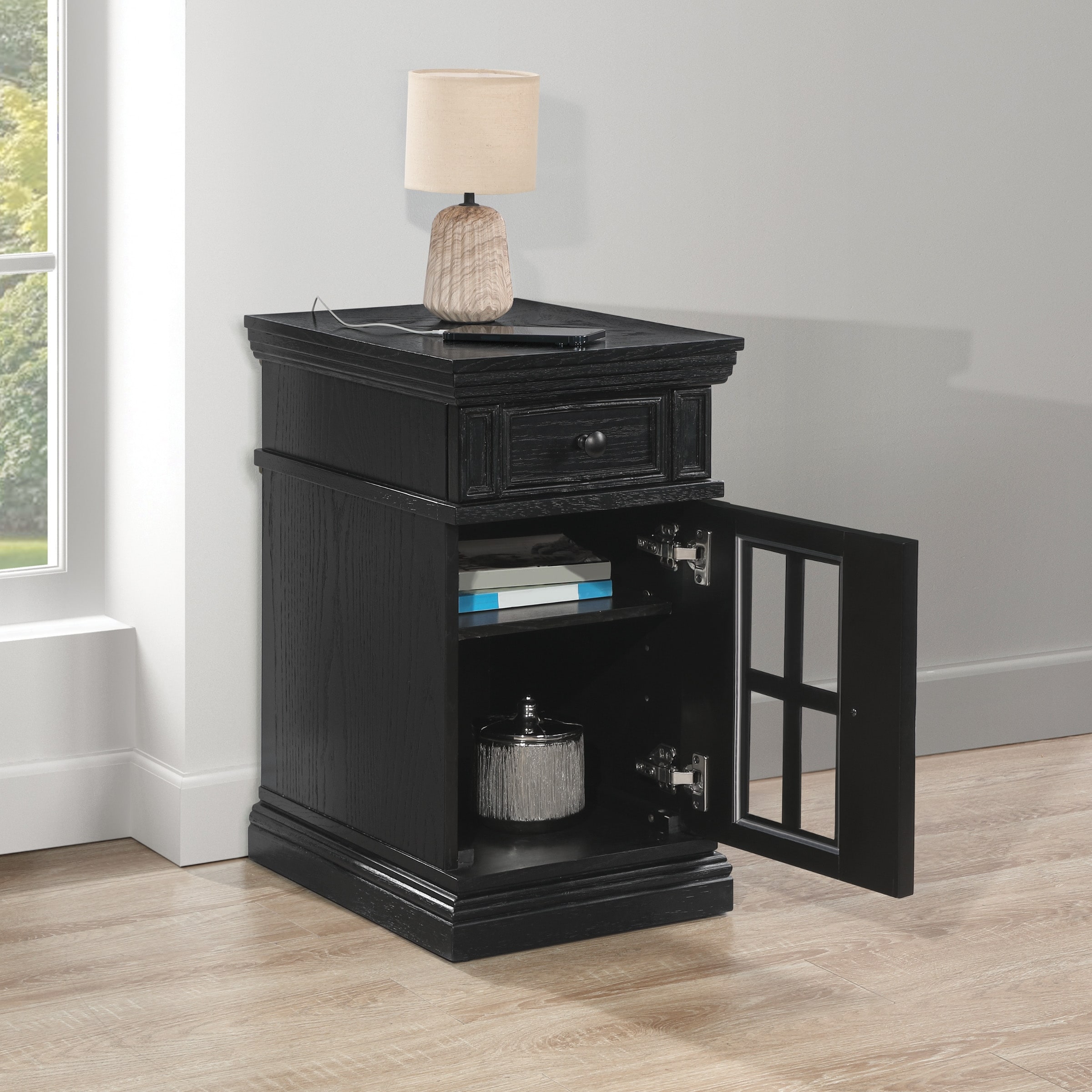 Chair Side Table with Power
