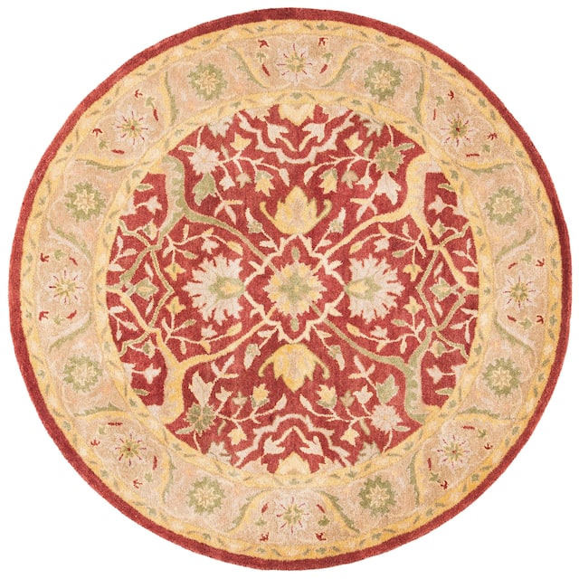 SAFAVIEH Handmade Antiquity Izora Traditional Oriental Wool Rug - 3'6" x 3'6" Round - Rust