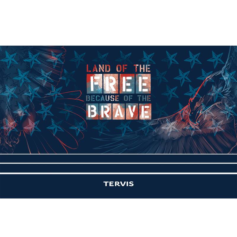 Tervis Traveler Home of the Free Because of the Brave Eagle Triple Walled Insulated Travel Tumbler, Stainless Steel