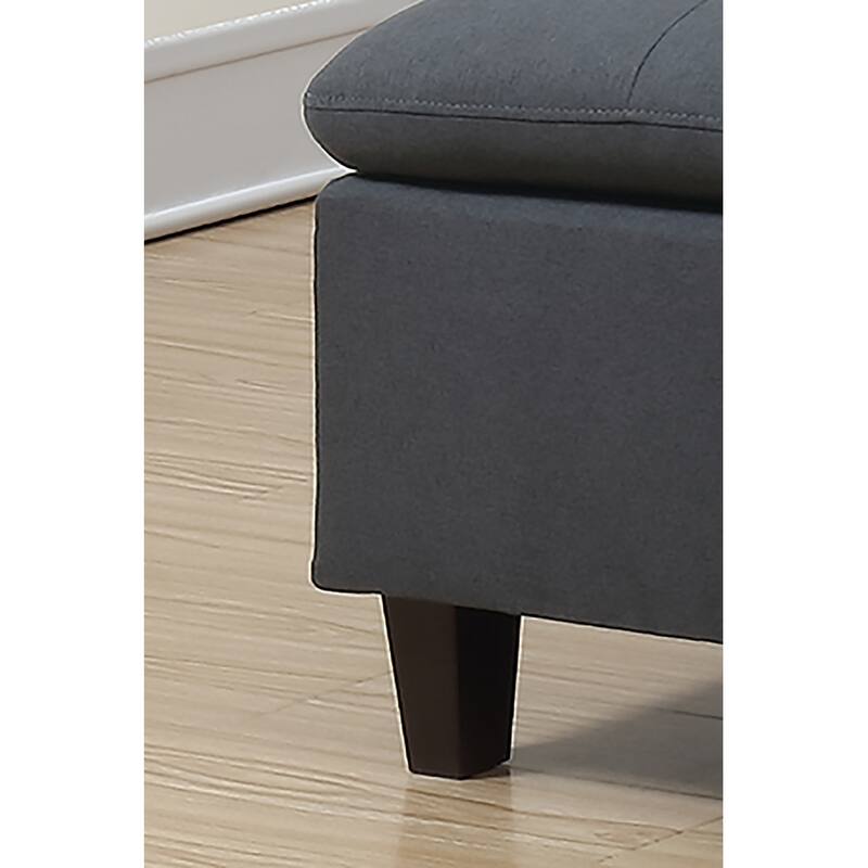 Bobkona Zane Linen 3-piece Sectional Set with Cocktail Ottoman