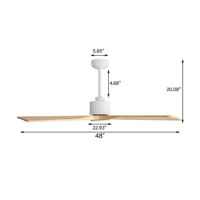 MLiAN 48" DC Motor Indoor Ceiling Fan, 4 Solid Wood Blades...