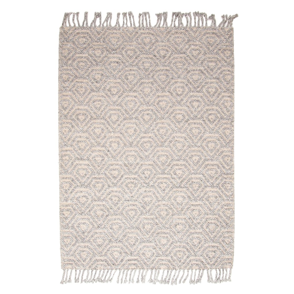 ECARPETGALLERY Braid weave Sienna Grey Wool Rug - 5'3 x 7'6