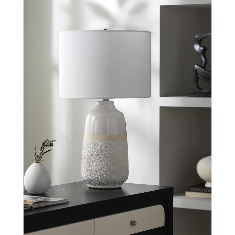 Livabliss Togo Global Accent Table Lamp - 27"H x 14"W x 14"D - White