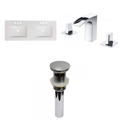 American Imaginations59-in. W 3H8-in. Ceramic Top Set In White Color - 40-in. - 49-in.