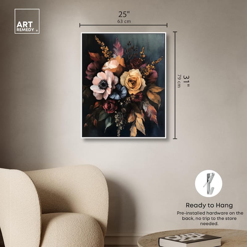 Velvet Night Bloom II Canvas by Art Remedy
