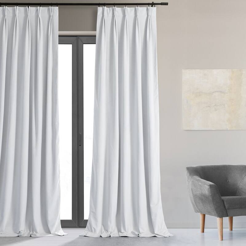 Exclusive Fabrics Signature Pleated Blackout Velvet Curtain (1 Panel)