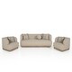 preview thumbnail 6 of 14, Furniture of America Solace Modern 3-Piece Light Brown Solid Wood Sofa Set with Accent Pillows