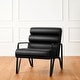 preview thumbnail 8 of 12, Glitzhome 26.75"W Modern Comfy Black PU Accent Chair