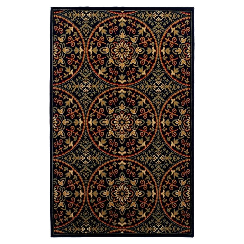 Superior Abstract Geometric Medallion Power-Loomed Indoor Area Rug