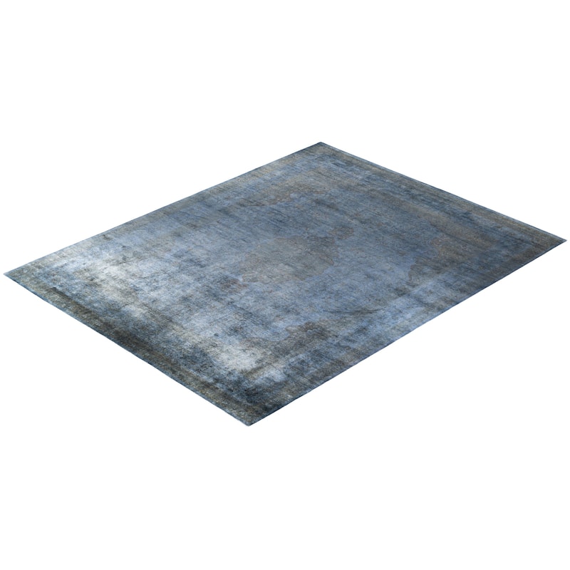 Overdyed One-of-a-Kind Hand-Knotted Area Rug - Gray - 12' 3" x 15' 8"