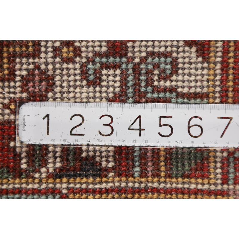 Hand Knotted Oriental 100% Wool Carpet Traditional Geometric Navy Blue & Blues Heriz (serapi) Runner Rug - 8' 2'' X 2' 6''