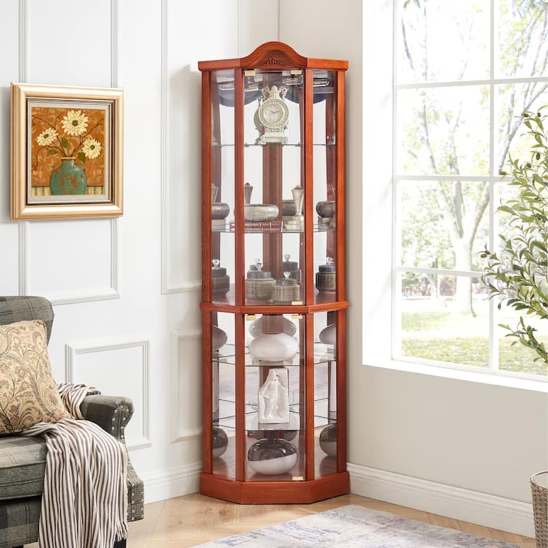 Glass Cabinet Lighted Corner Cabinet Corner Display Cabinet
