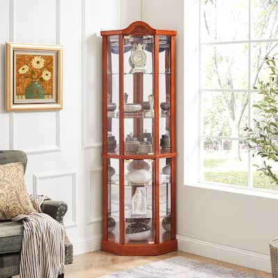 Glass Cabinet Lighted Corner Cabinet Corner Display Cabinet