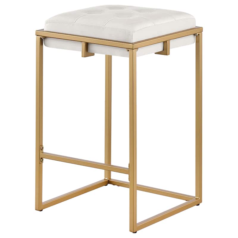 Nadia Upholstered Backless Stool (Set of 2)