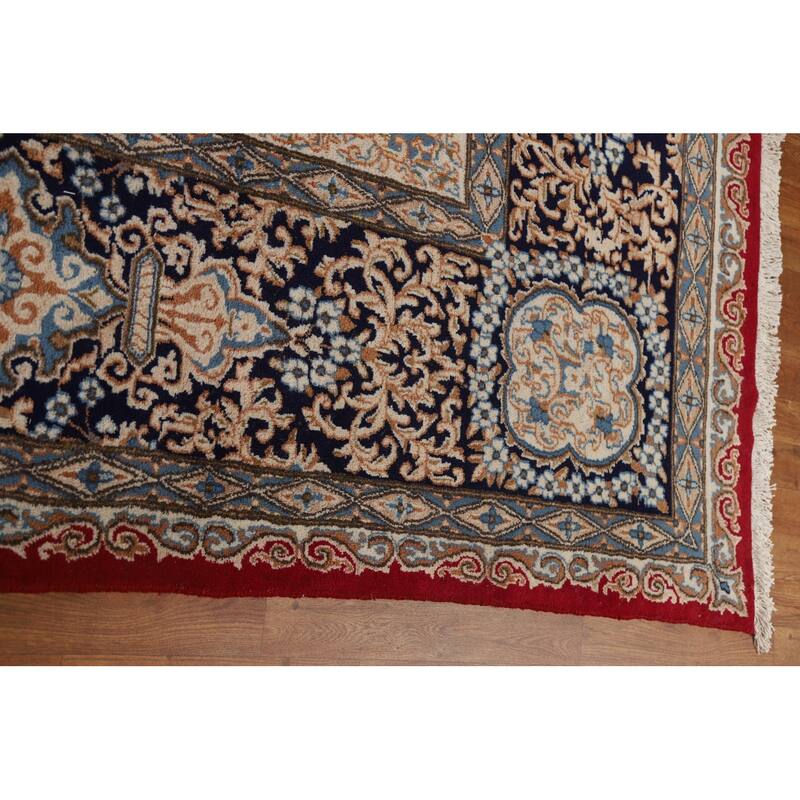 Hand Knotted Oriental 100% Wool Carpet Traditional Floral Red Kerman Area Rug - 15' 8'' X 11' 7''