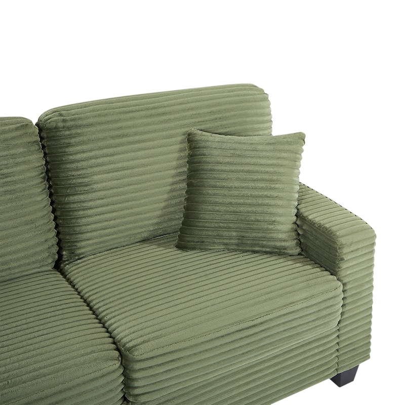Sectional Sofa U-shaped Sectional 125.2" Upholstered L-shaped Sofa with a Movable Ottoman and Side Storage Pockets